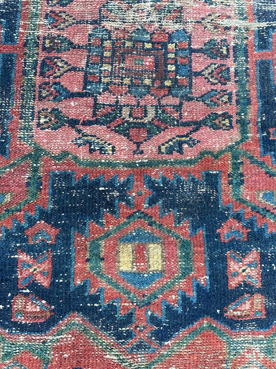 Bobyrug’s pretty distressed antique Hamadan rug  For Sale 11