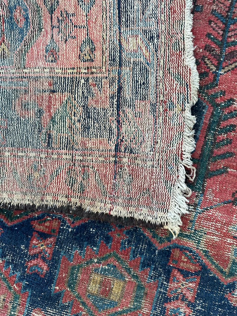 Bobyrug’s pretty distressed antique Hamadan rug  For Sale 12