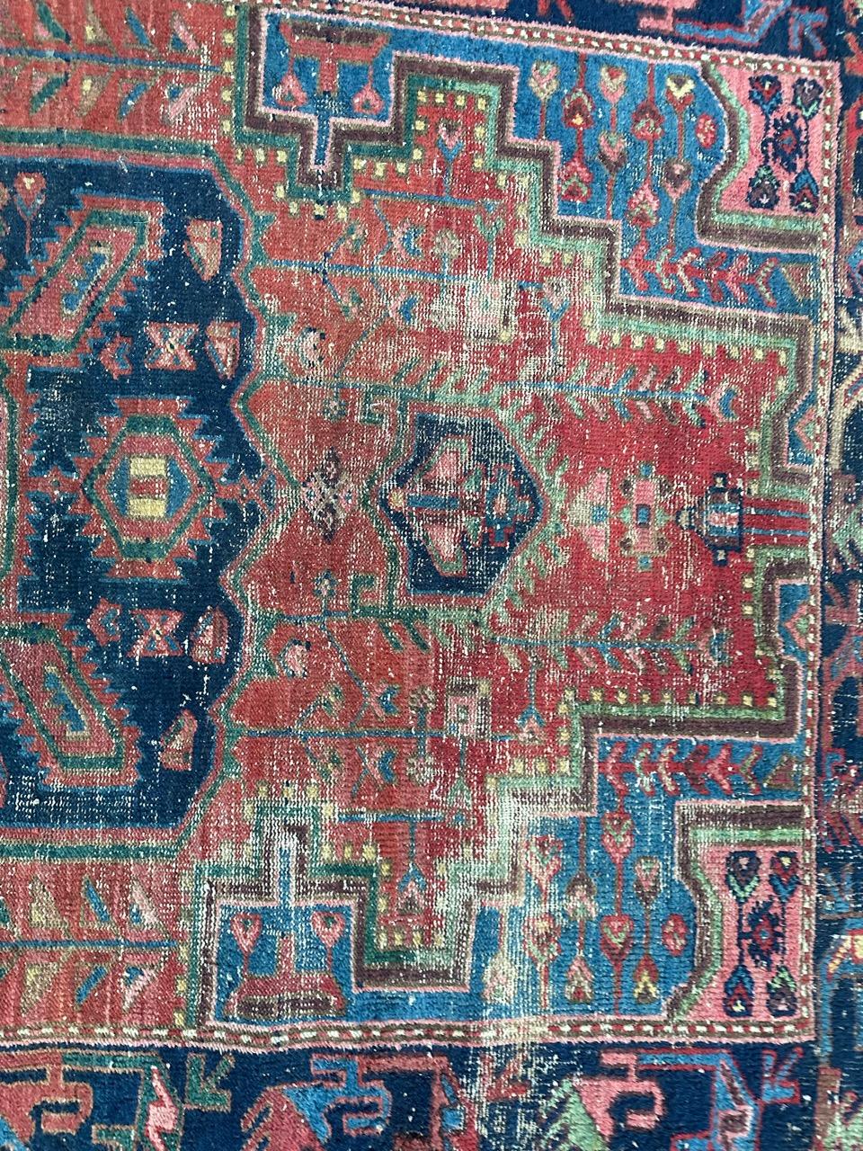 Asian Bobyrug’s pretty distressed antique Hamadan rug  For Sale