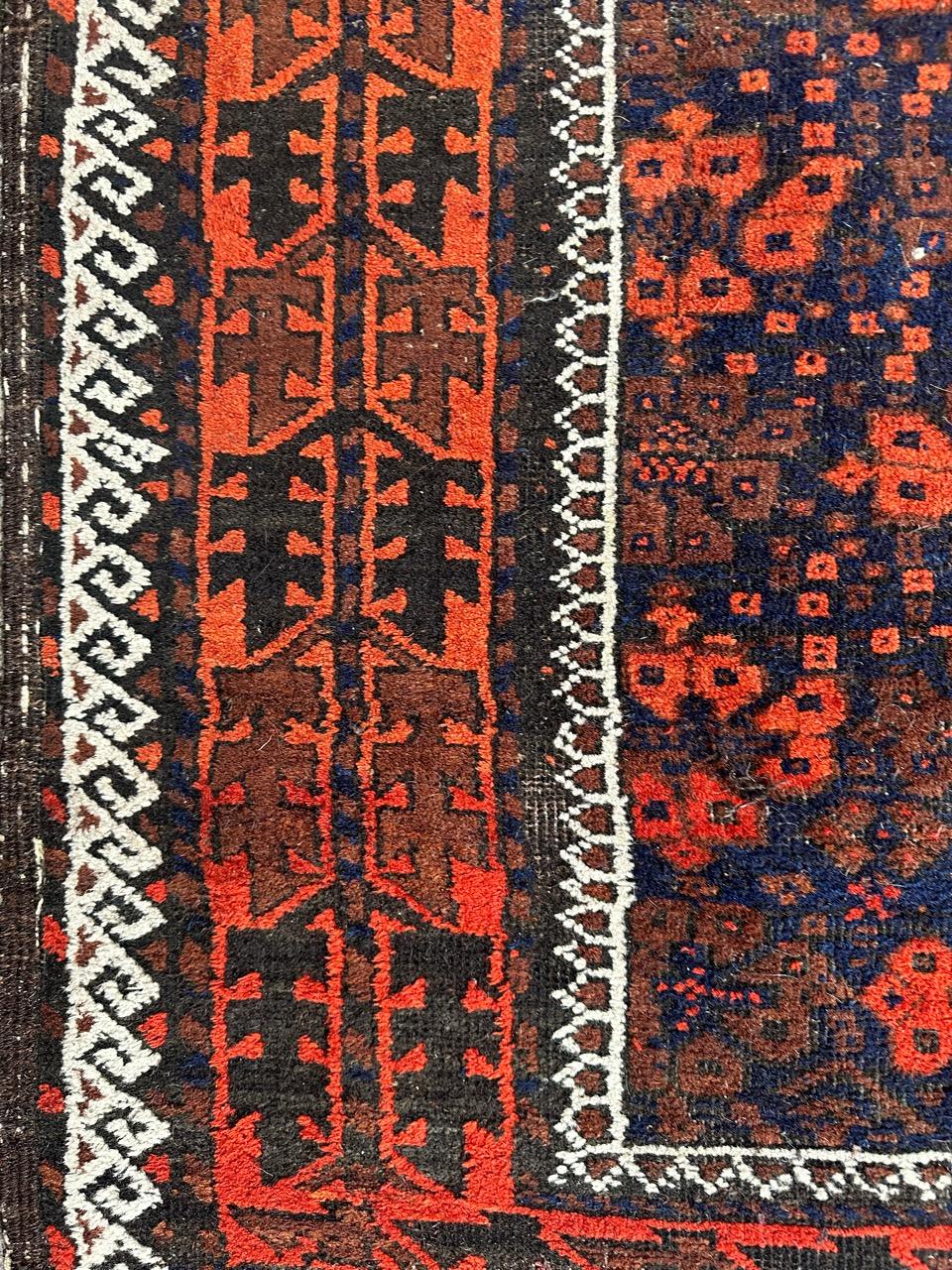 Bobyrug’s pretty distressed antique Turkmen Baluch rug  For Sale 3