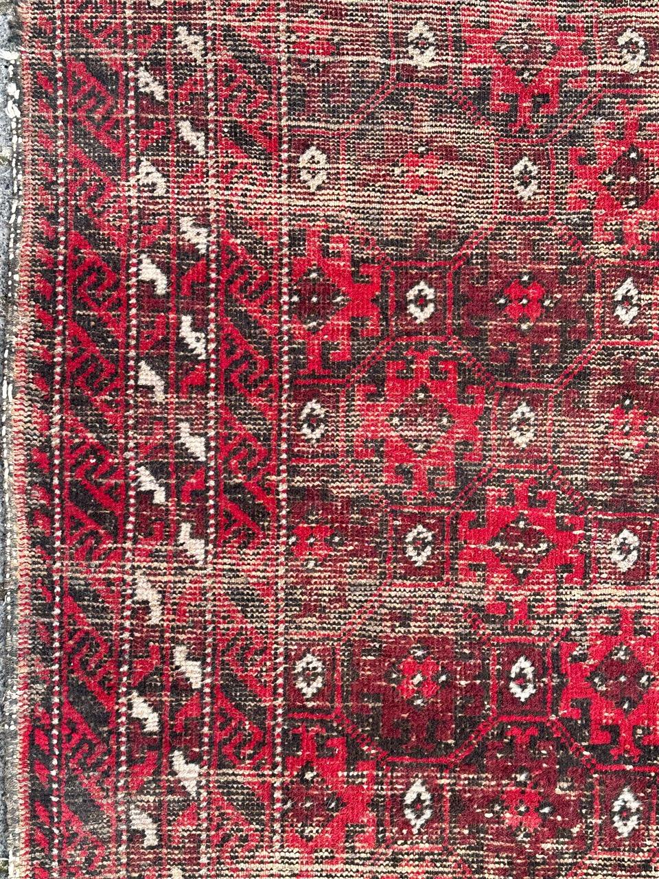 Bobyrug’s pretty distressed vintage Baluch Afghan rug  For Sale 3