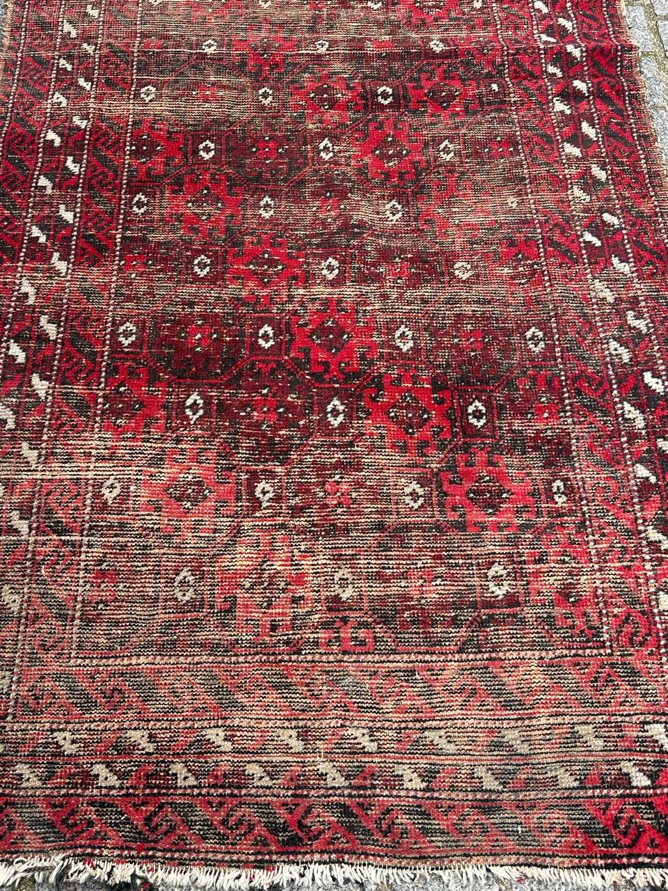 Bobyrug’s pretty distressed vintage Baluch Afghan rug  For Sale 4
