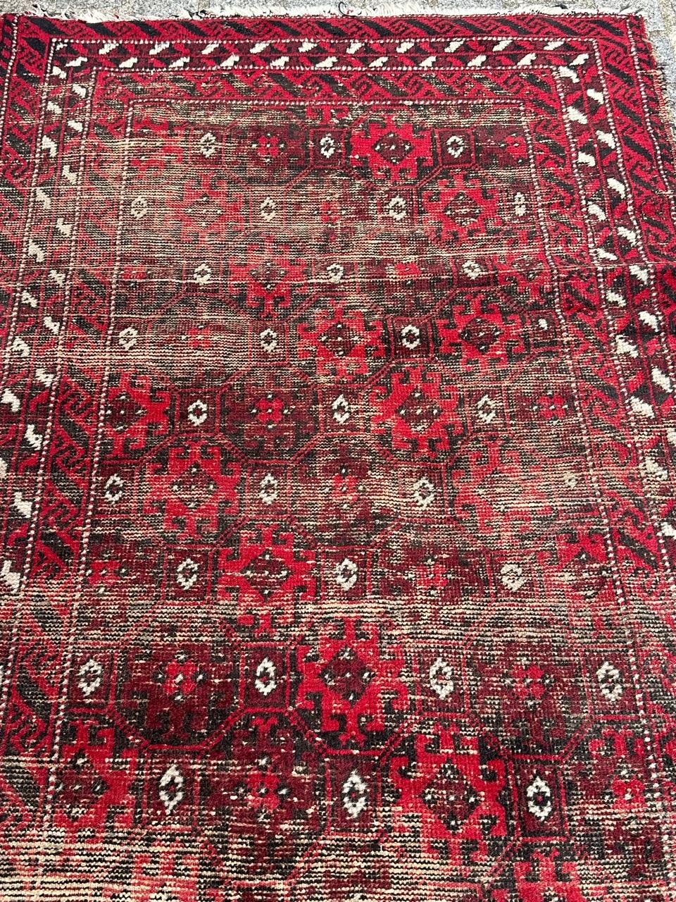 Bobyrug’s pretty distressed vintage Baluch Afghan rug  For Sale 5