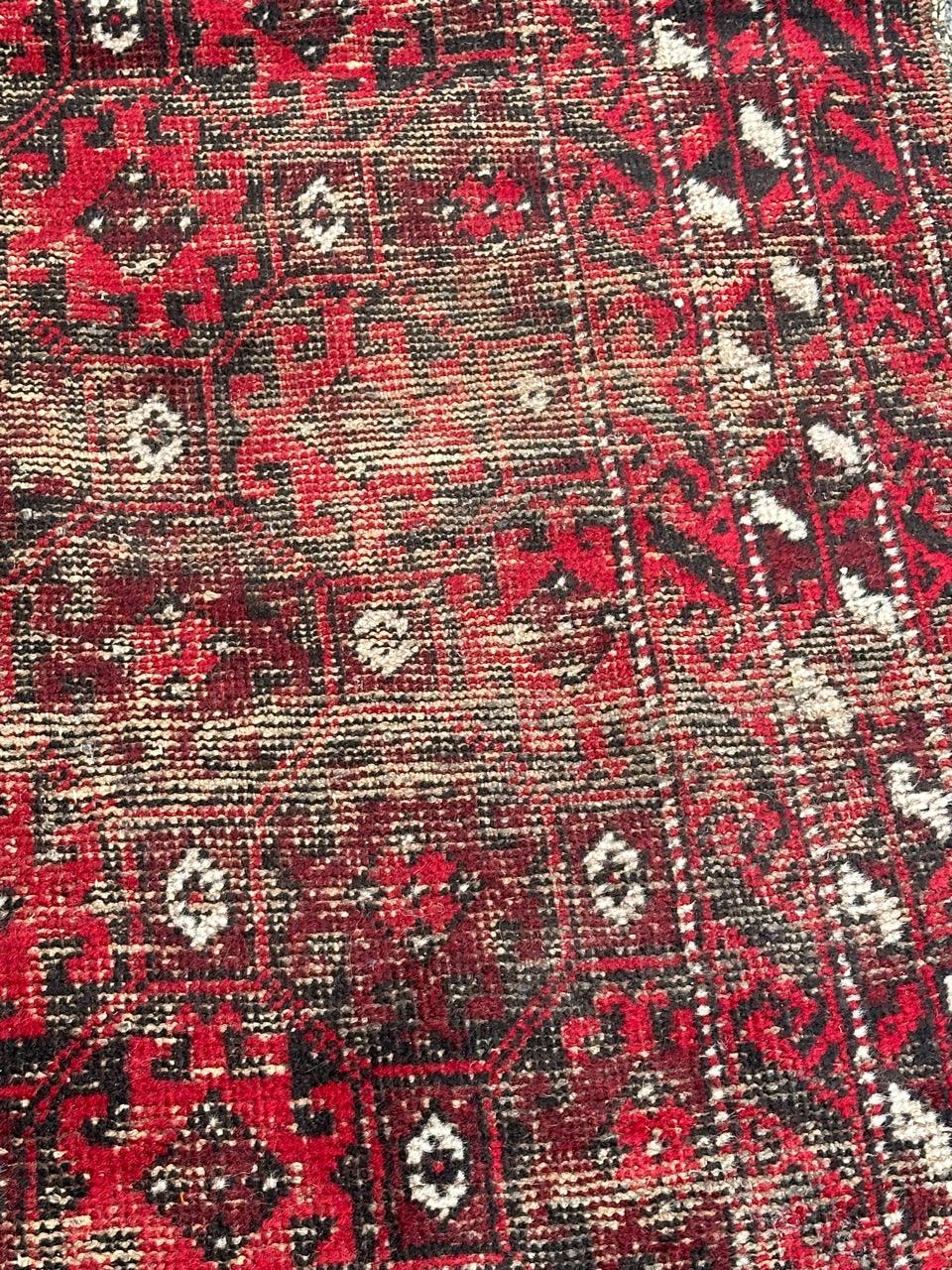 Bobyrug’s pretty distressed vintage Baluch Afghan rug  For Sale 7