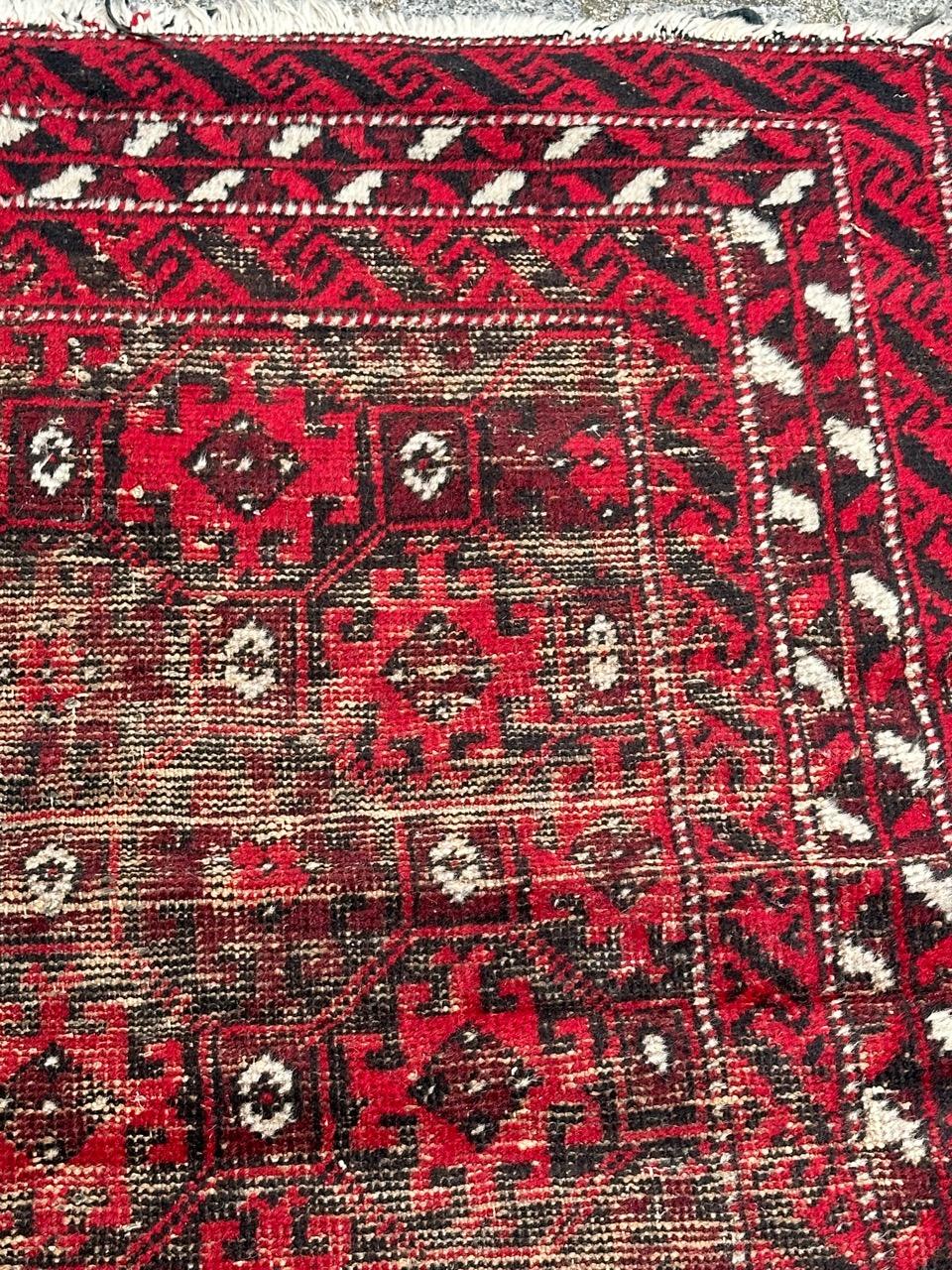 Bobyrug’s pretty distressed vintage Baluch Afghan rug  For Sale 8