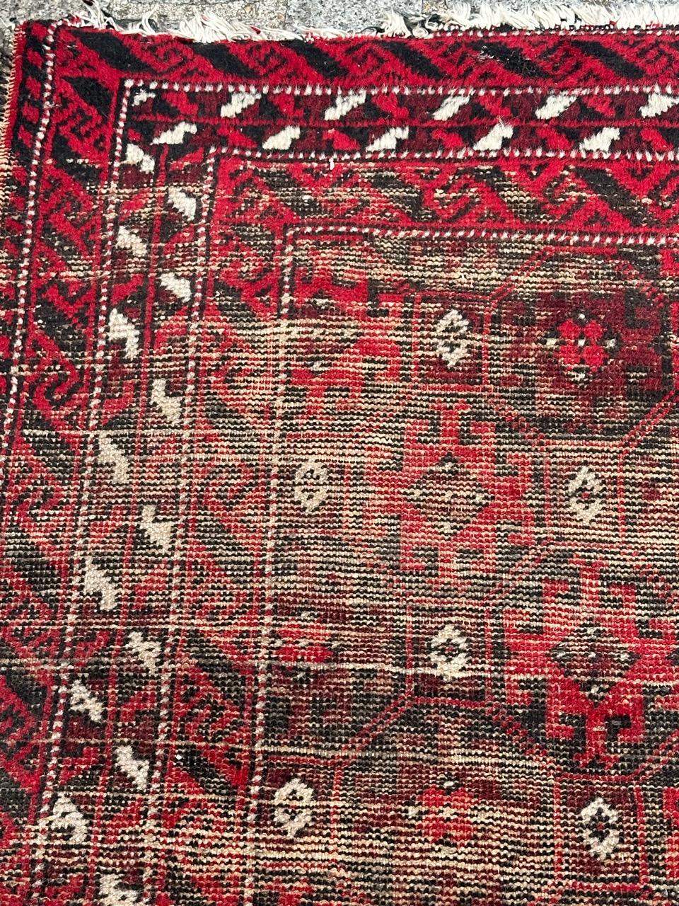 Bobyrug’s pretty distressed vintage Baluch Afghan rug  For Sale 9