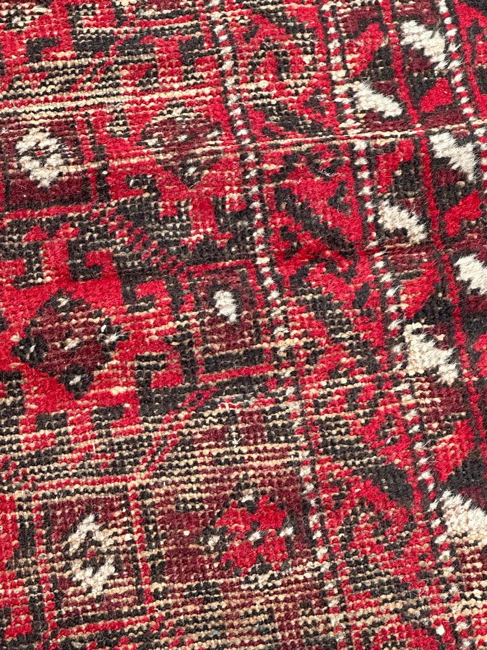 Bobyrug’s pretty distressed vintage Baluch Afghan rug  For Sale 12