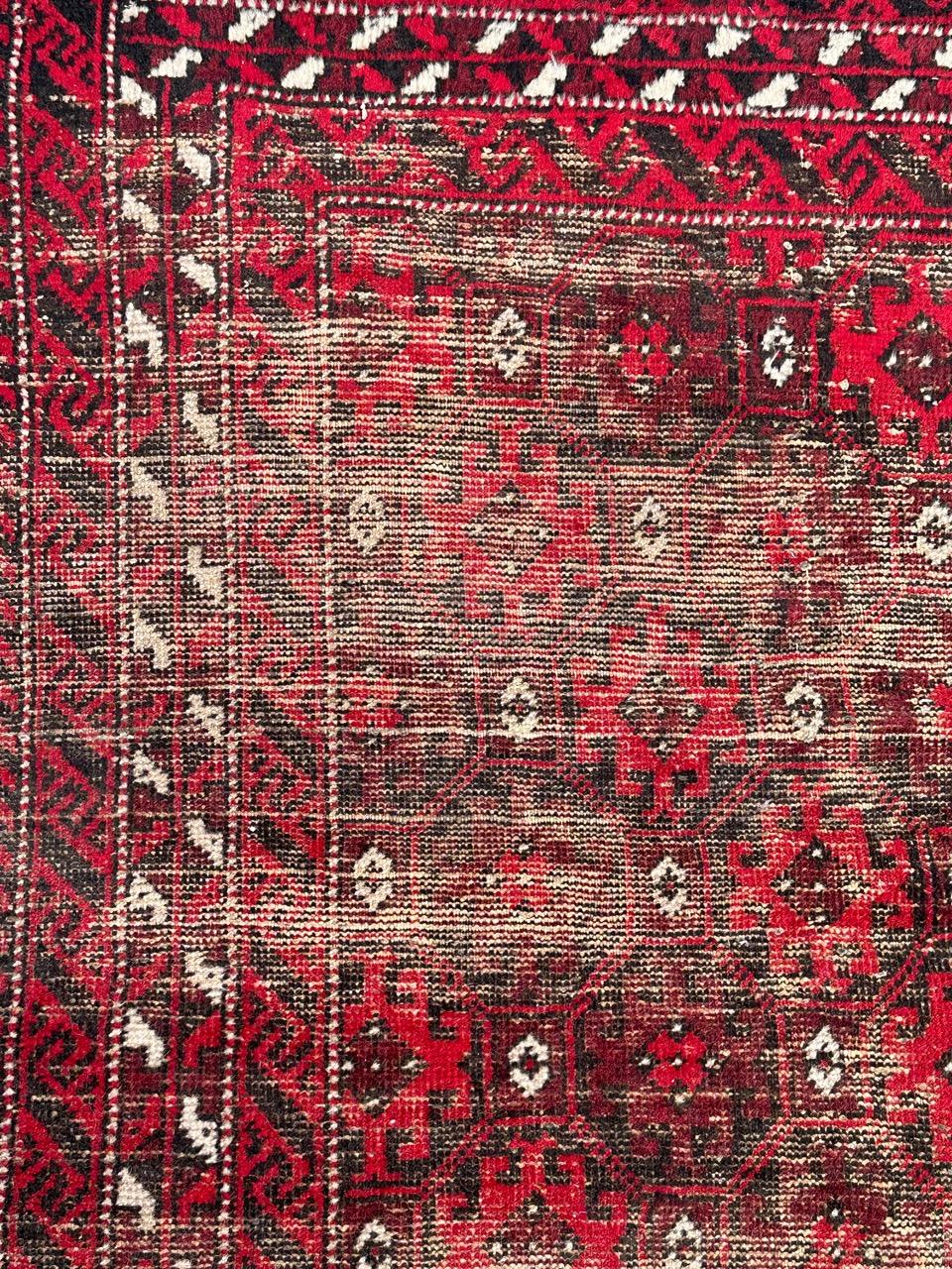 Bobyrug’s pretty distressed vintage Baluch Afghan rug  For Sale 2