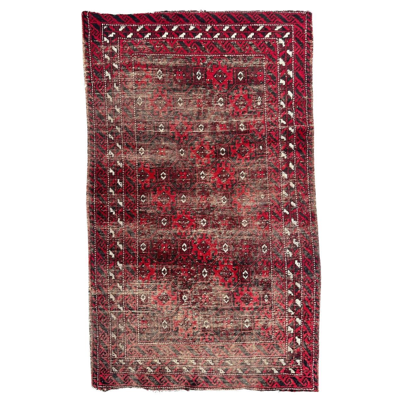 Bobyrug’s pretty distressed vintage Baluch Afghan rug  For Sale