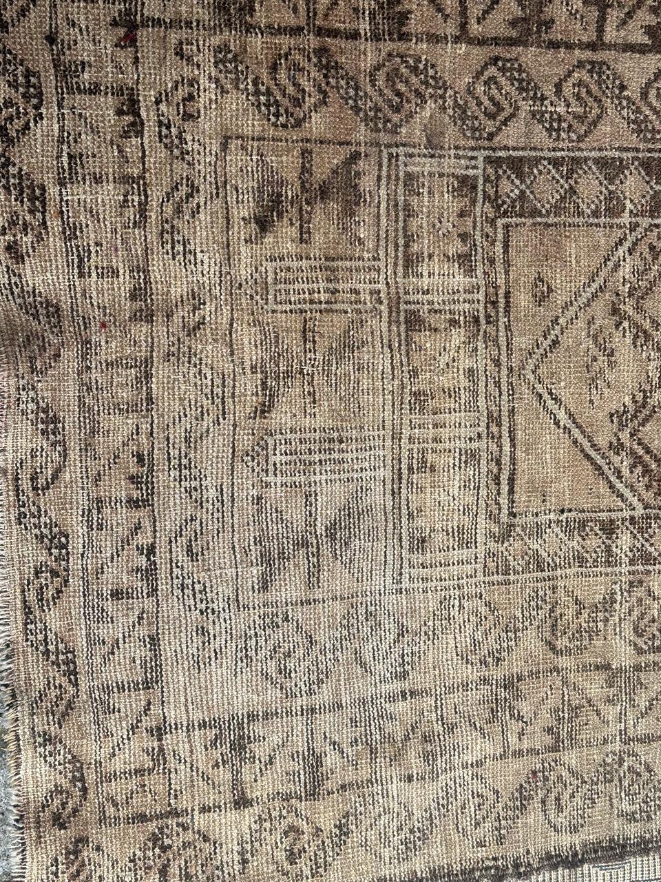 Bobyrug’s pretty faded mid century Baluch rug  For Sale 2