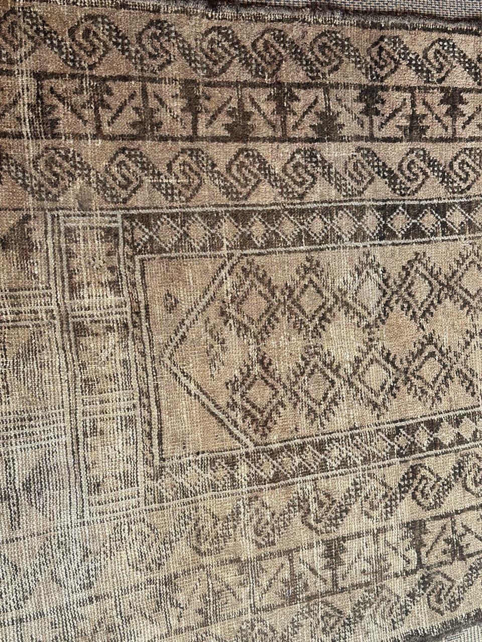 Bobyrug’s pretty faded mid century Baluch rug  For Sale 3