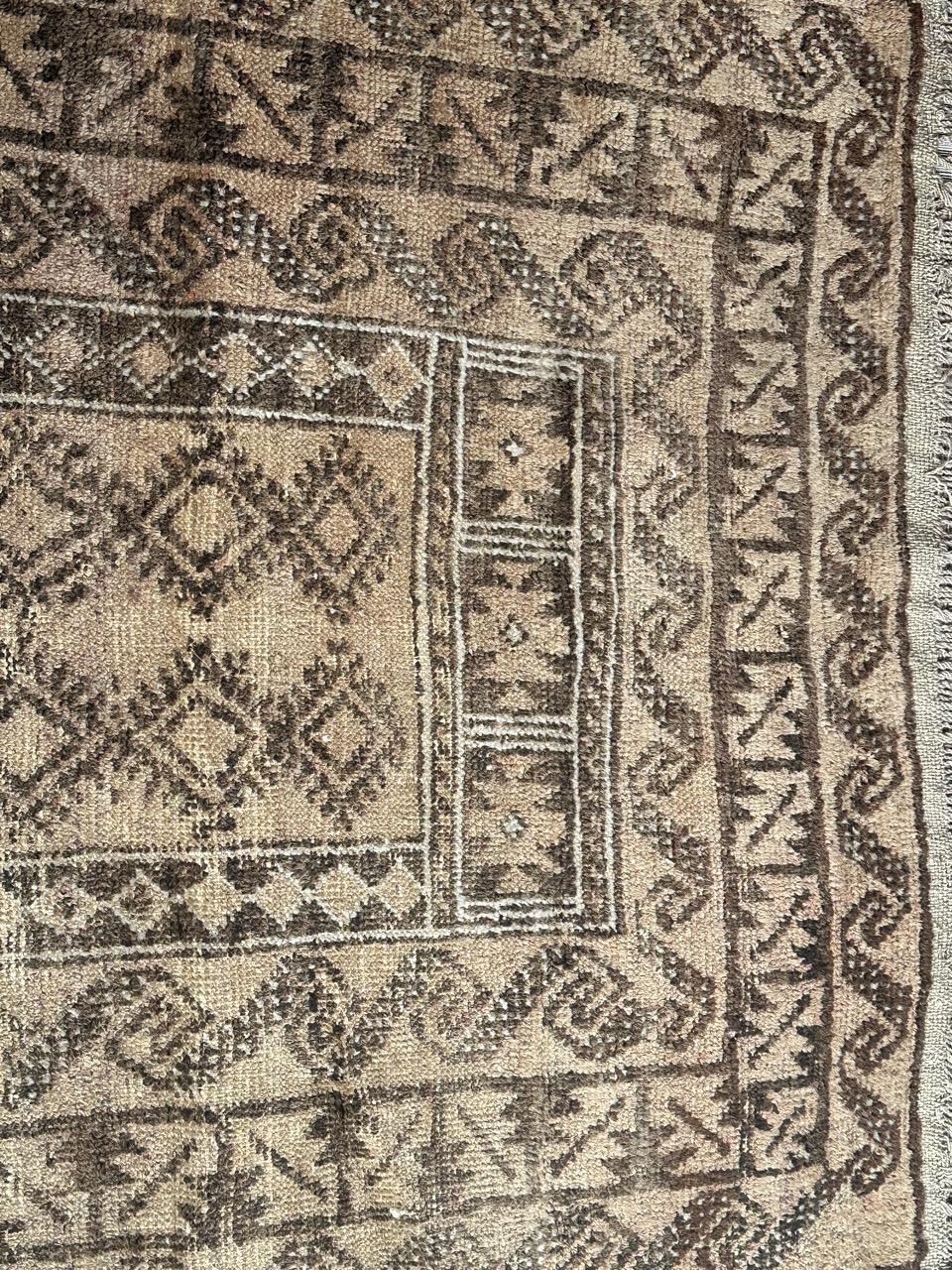 Bobyrug’s pretty faded mid century Baluch rug  For Sale 4