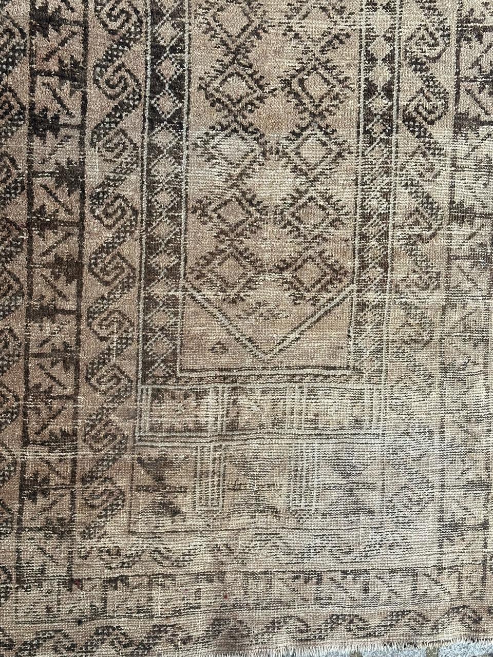 Afghan Bobyrug’s pretty faded mid century Baluch rug  For Sale