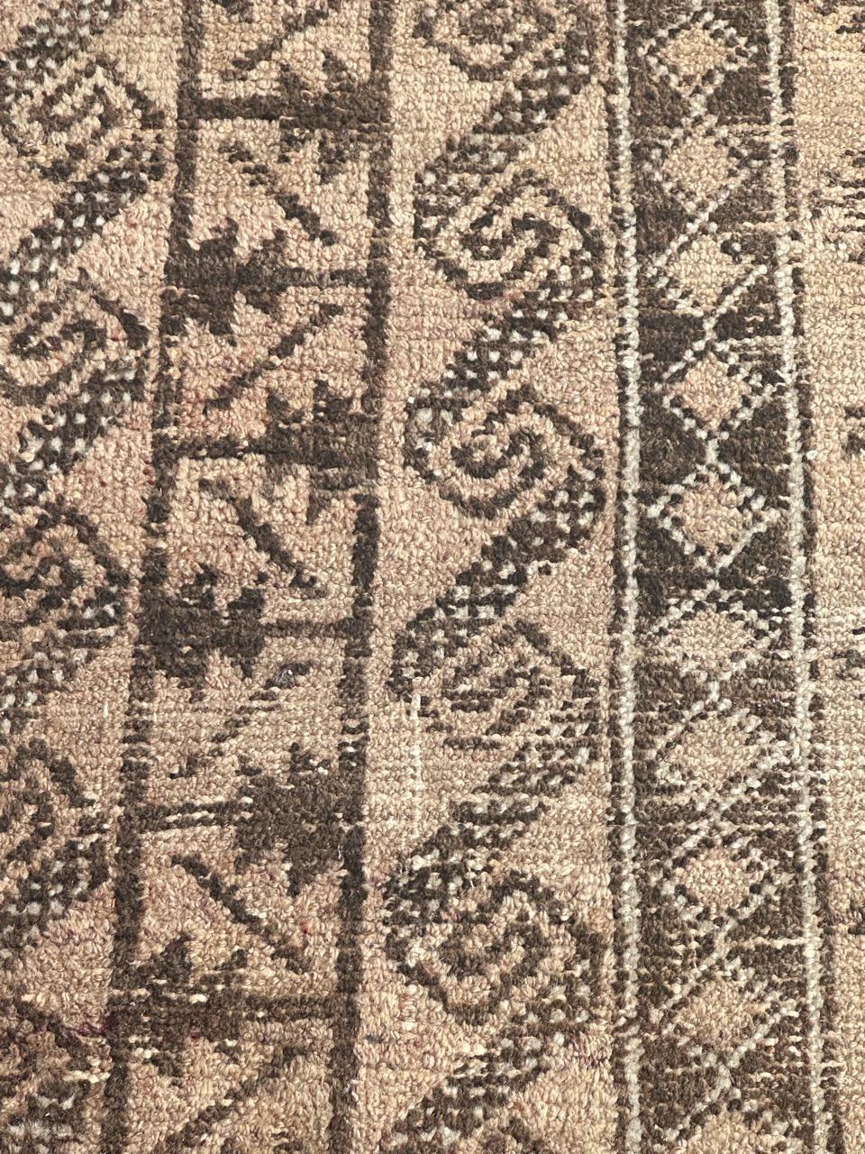 Hand-Knotted Bobyrug’s pretty faded mid century Baluch rug  For Sale