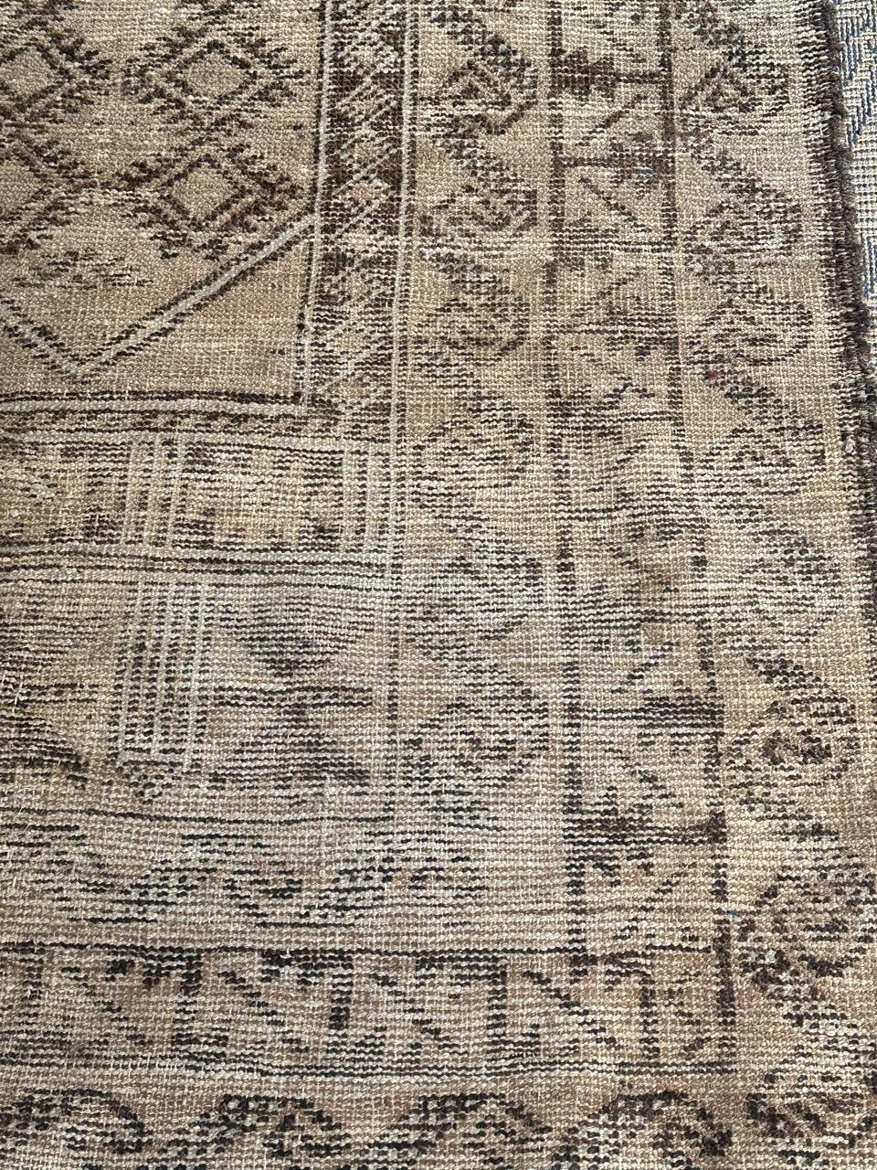 Bobyrug’s pretty faded mid century Baluch rug  For Sale 1