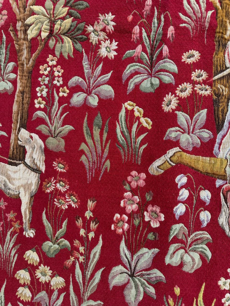 Bobyrug's Pretty Jaquar Tapestry Aubusson Museum Style Medieval Design en vente 3