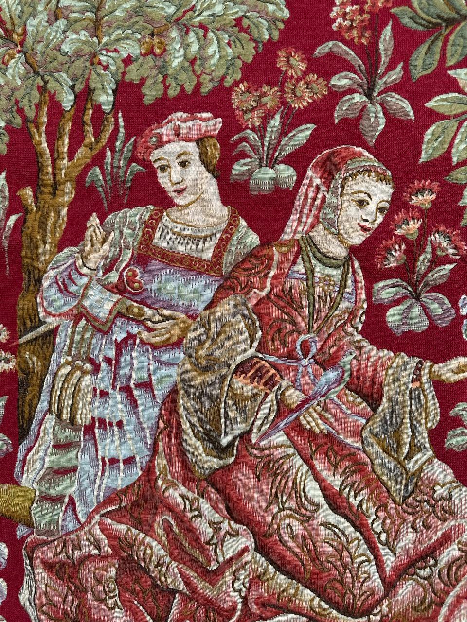 Bobyrug's Pretty Jaquar Tapestry Aubusson Museum Style Medieval Design en vente 4