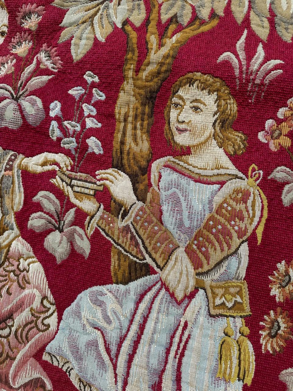 Bobyrug's Pretty Jaquar Tapestry Aubusson Museum Style Medieval Design im Angebot 5