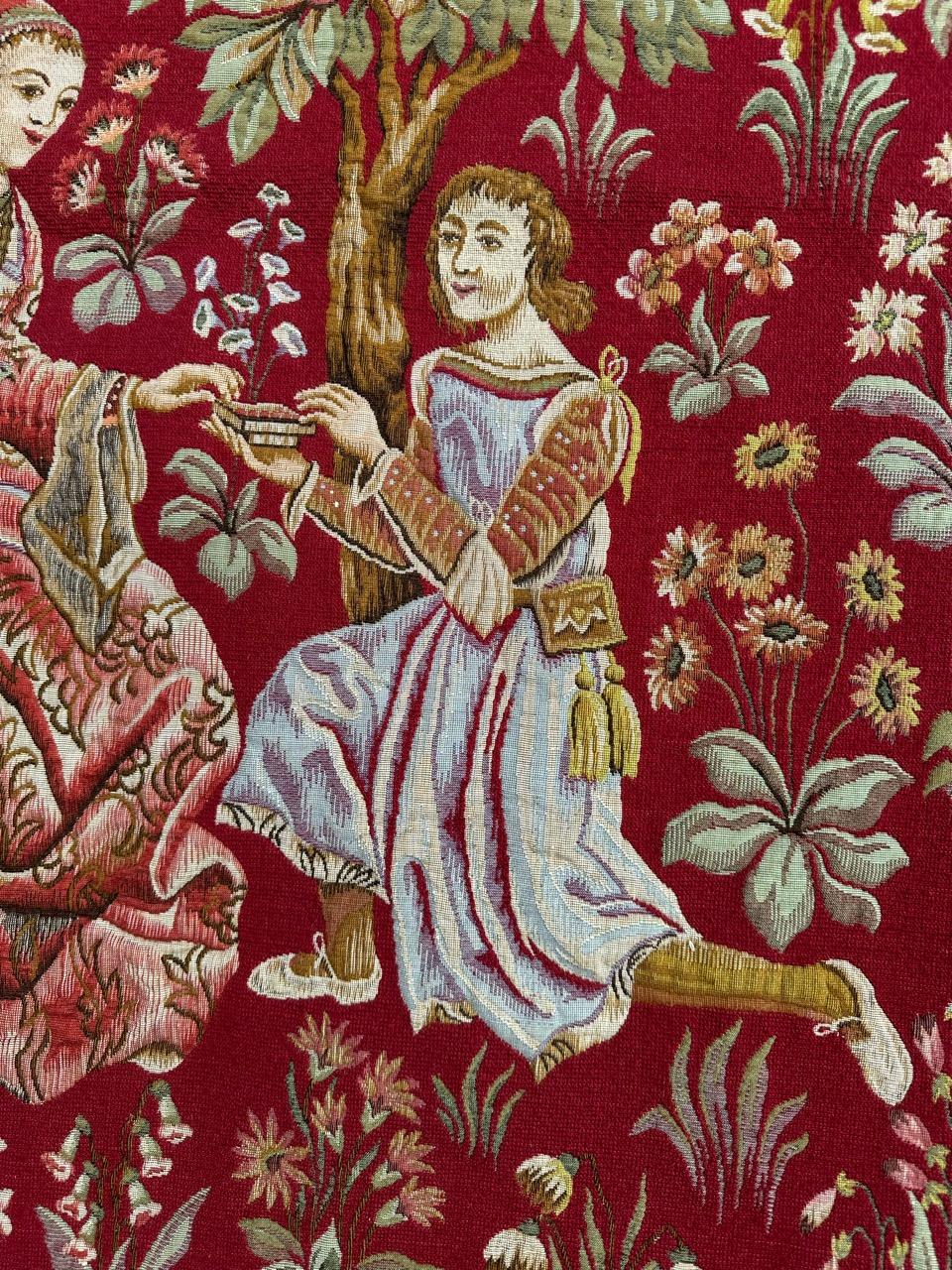 Bobyrug's Pretty Jaquar Tapestry Aubusson Museum Style Medieval Design en vente 6