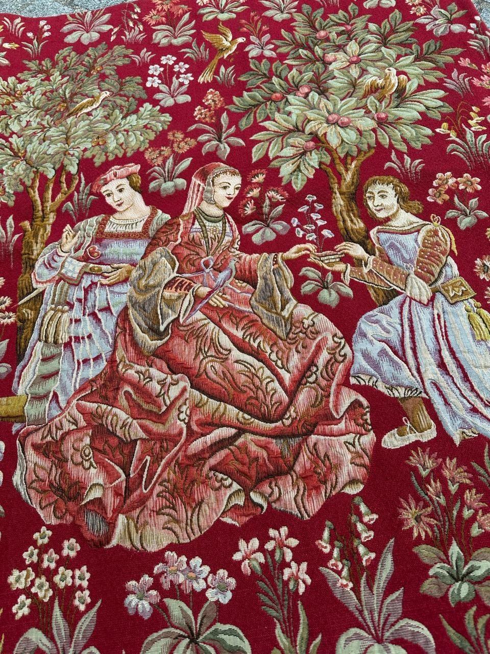Bobyrug's Pretty Jaquar Tapestry Aubusson Museum Style Medieval Design en vente 7