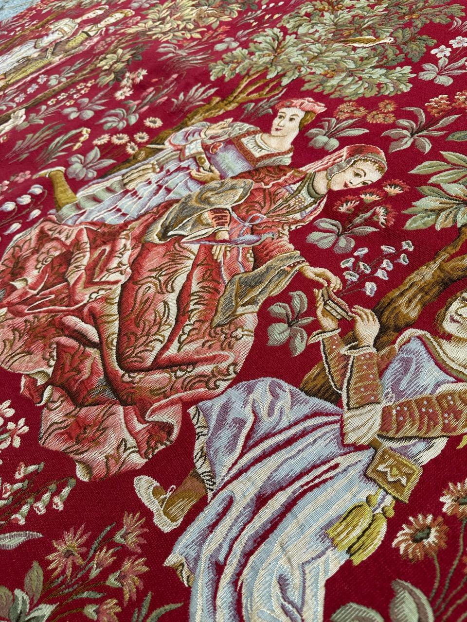 Bobyrug's Pretty Jaquar Tapestry Aubusson Museum Style Medieval Design en vente 10