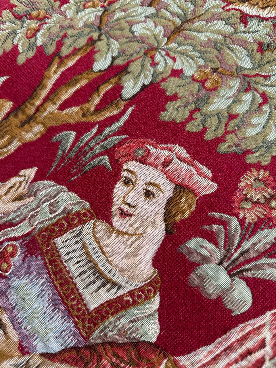 Bobyrug's Pretty Jaquar Tapestry Aubusson Museum Style Medieval Design en vente 11