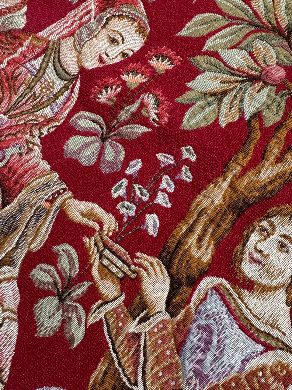 Bobyrug's Pretty Jaquar Tapestry Aubusson Museum Style Medieval Design en vente 12