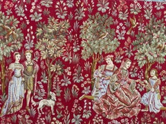 Bonito Tapiz Jaquar de Bobyrug Diseño Medieval Estilo Museo Aubusson