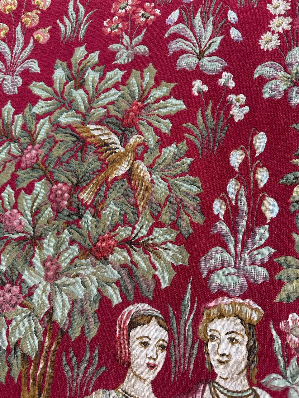 Bobyrug's Pretty Jaquar Tapestry Aubusson Museum Style Medieval Design en vente 1