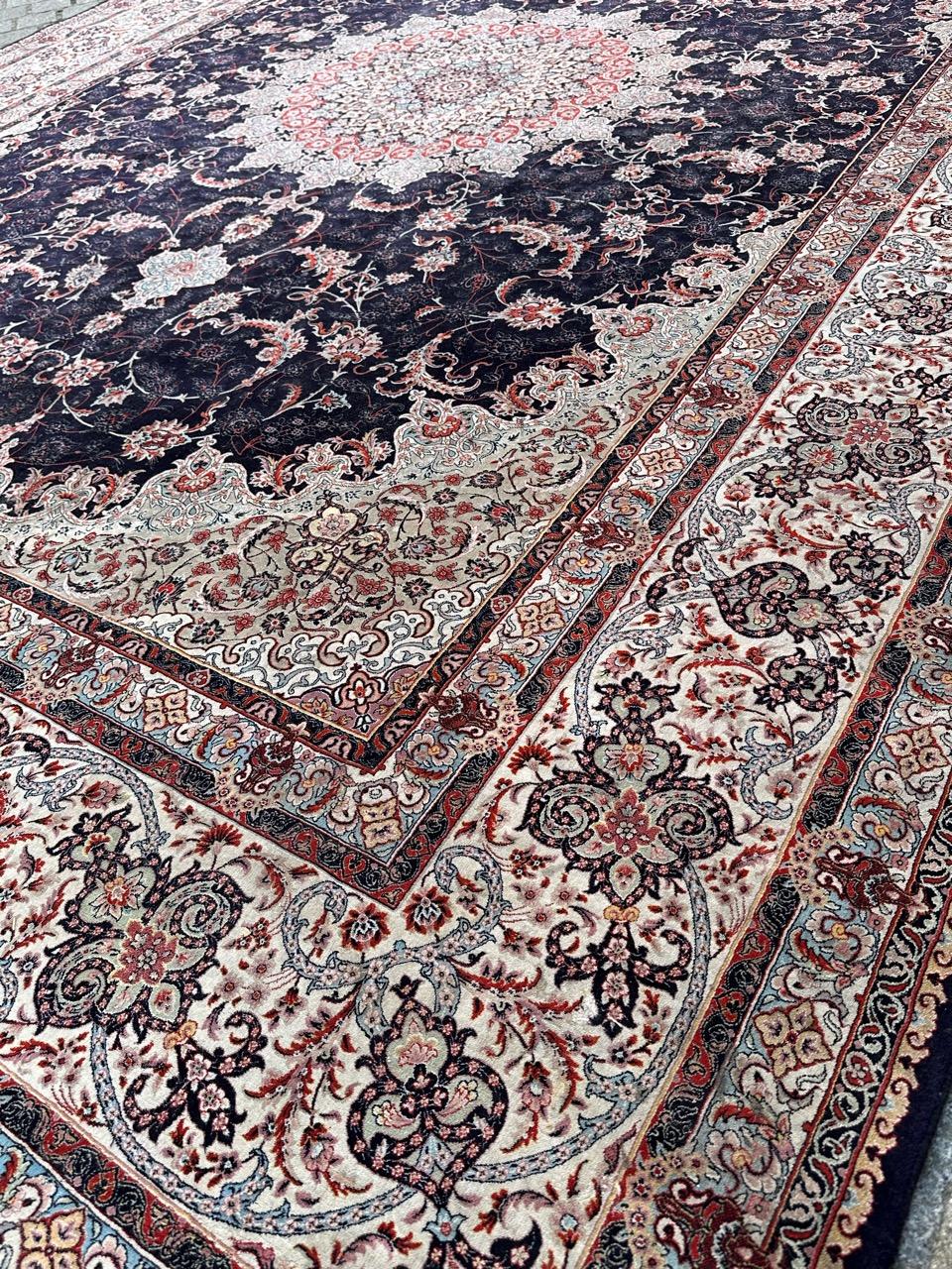 Bobyrug’s pretty large Tabriz design rug For Sale 9