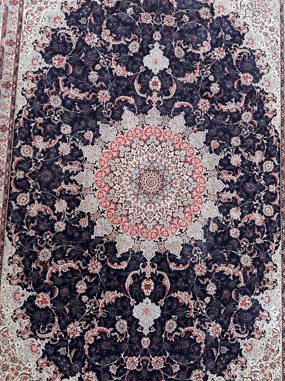 Very beautiful large Tabriz design rug with beautiful floral design and nice colours, made with mechanical methods with wool.

✨✨✨
