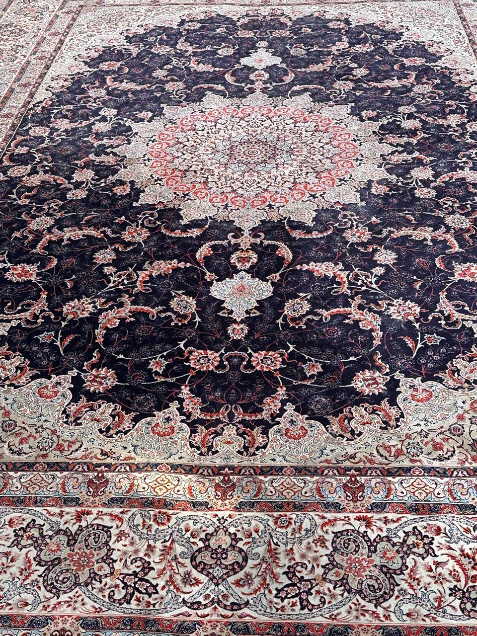 Wool pretty large Tabriz design rug For Sale