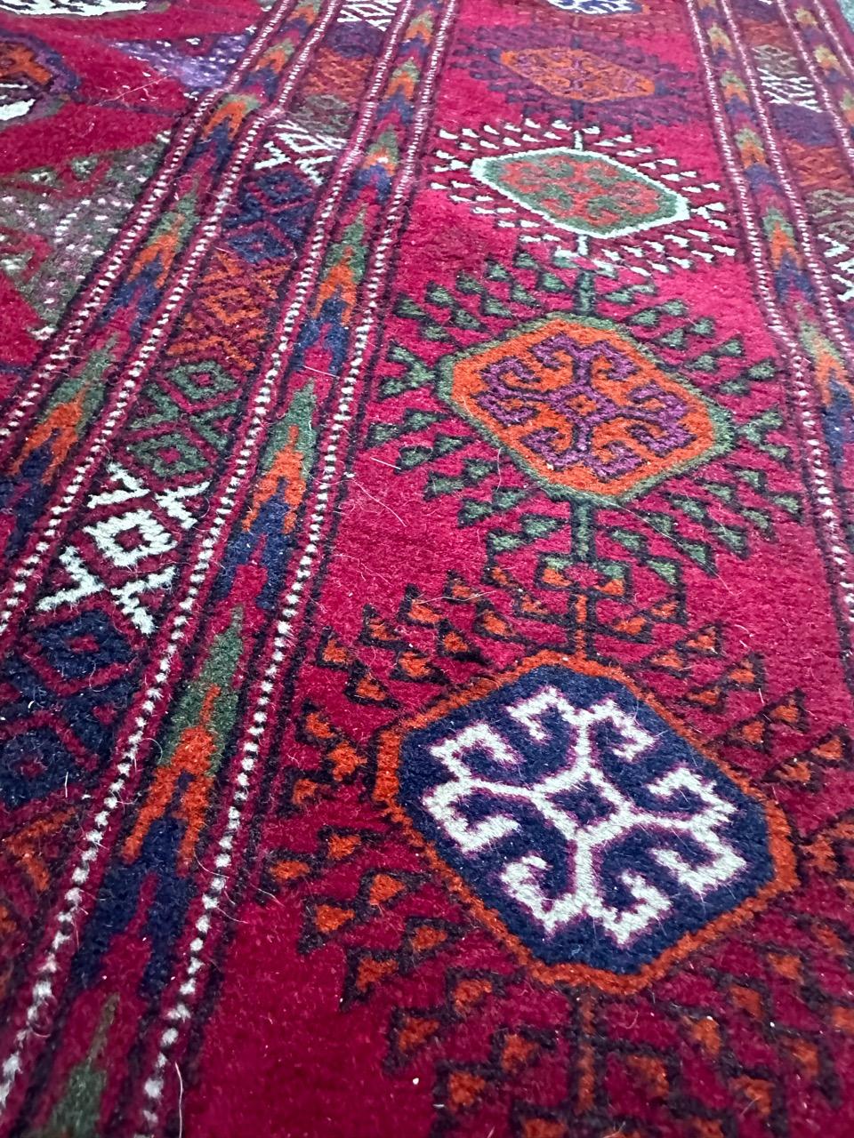 Bobyrug’s pretty large vintage Bokhara rug  For Sale 4