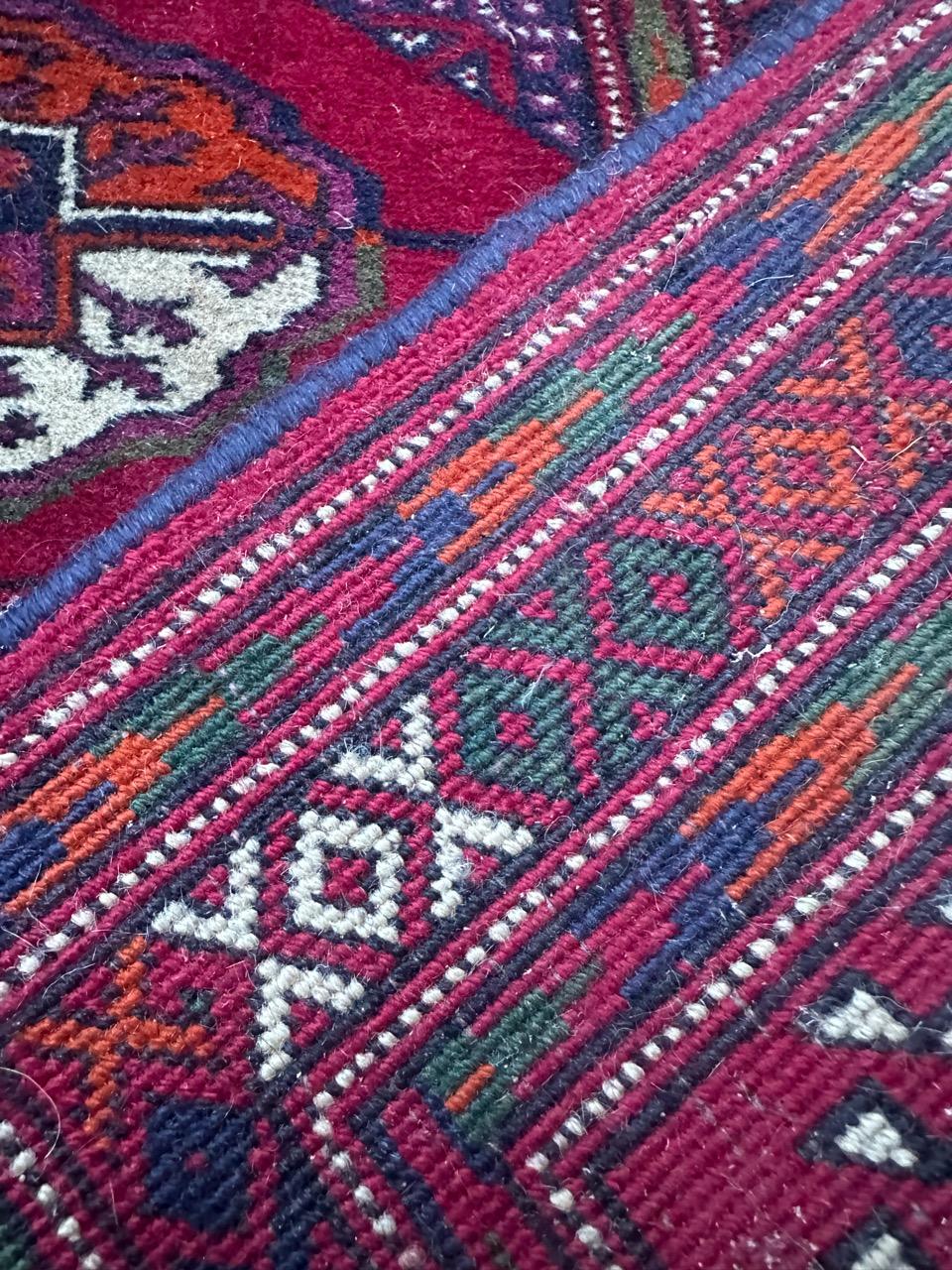 Bobyrug’s pretty large vintage Bokhara rug  For Sale 7