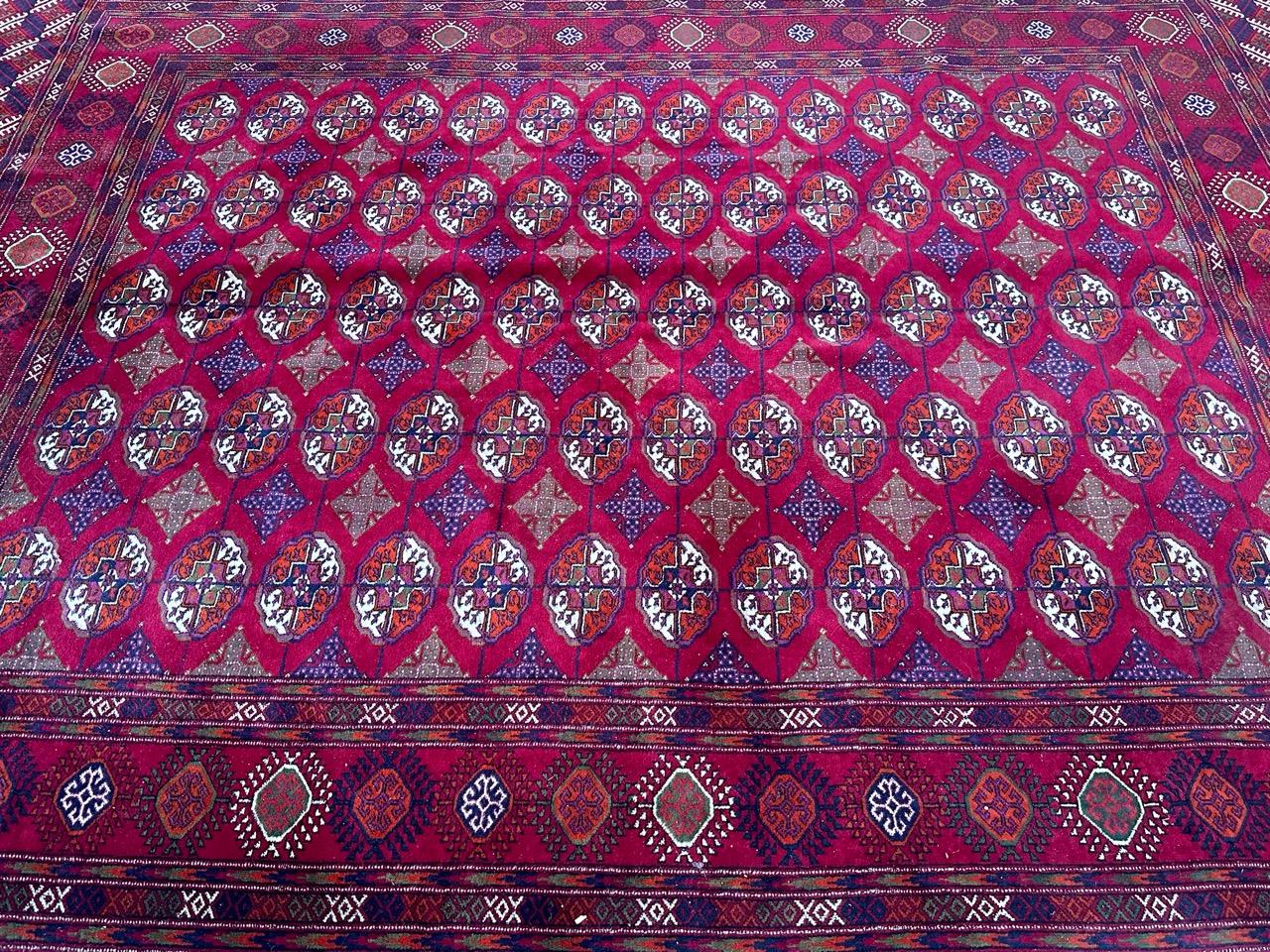 Uzbek pretty large vintage Bokhara rug  For Sale
