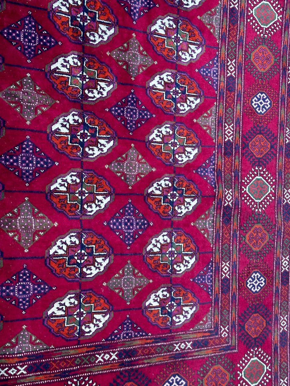 Wool Bobyrug’s pretty large vintage Bokhara rug  For Sale