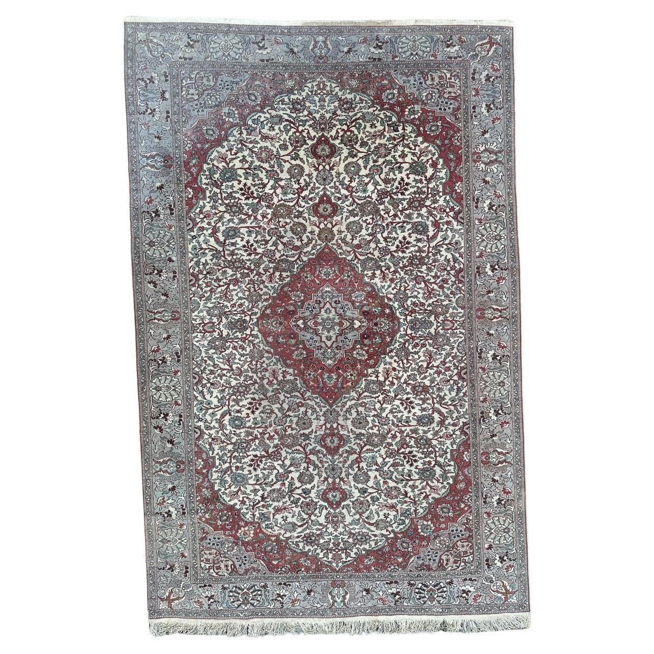 Bobyrug’s Pretty large vintage Turkish Kayseri rug  For Sale