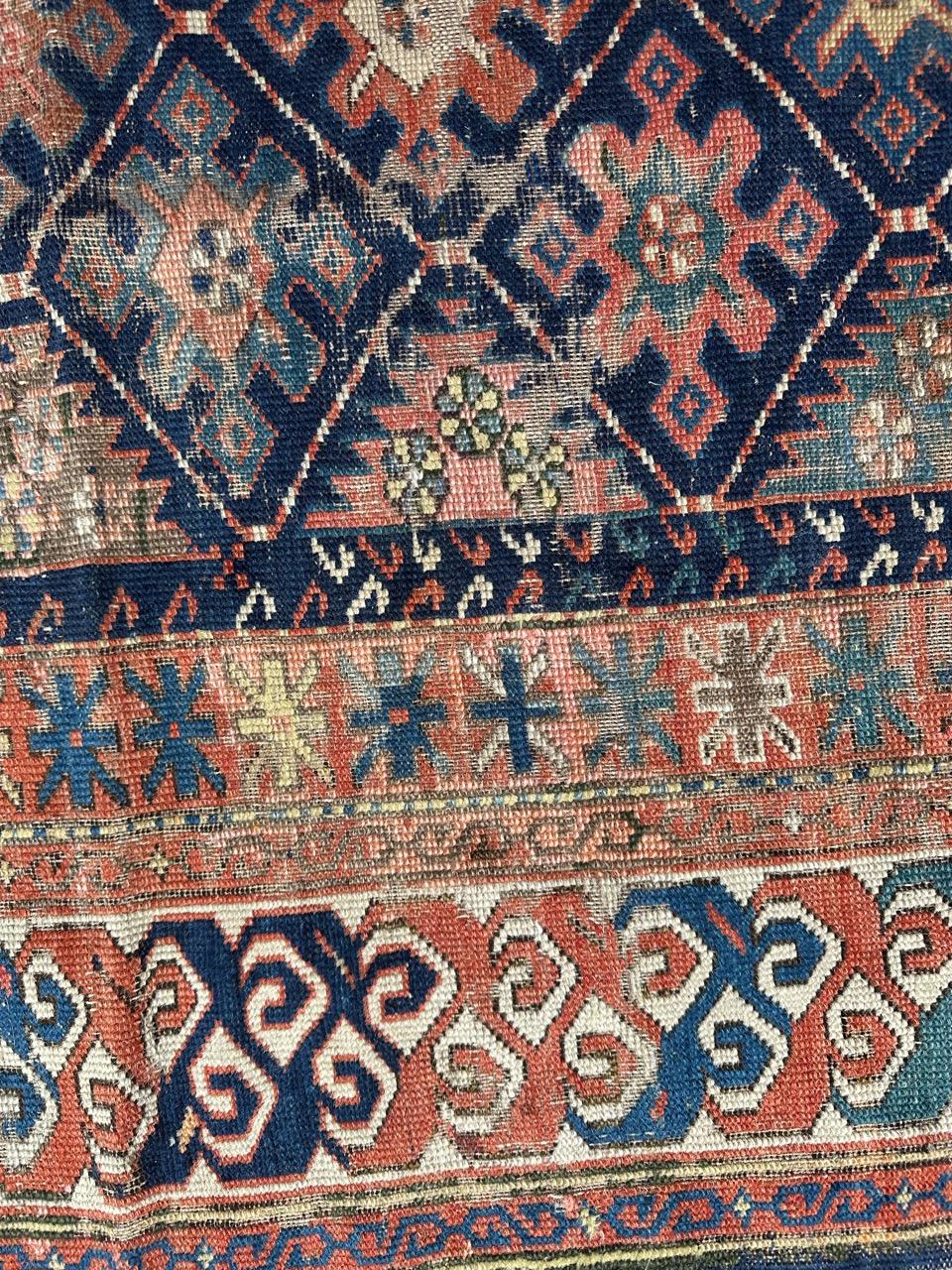 Bobyrug’s pretty late 19th century Caucasian shirvan rug For Sale 3
