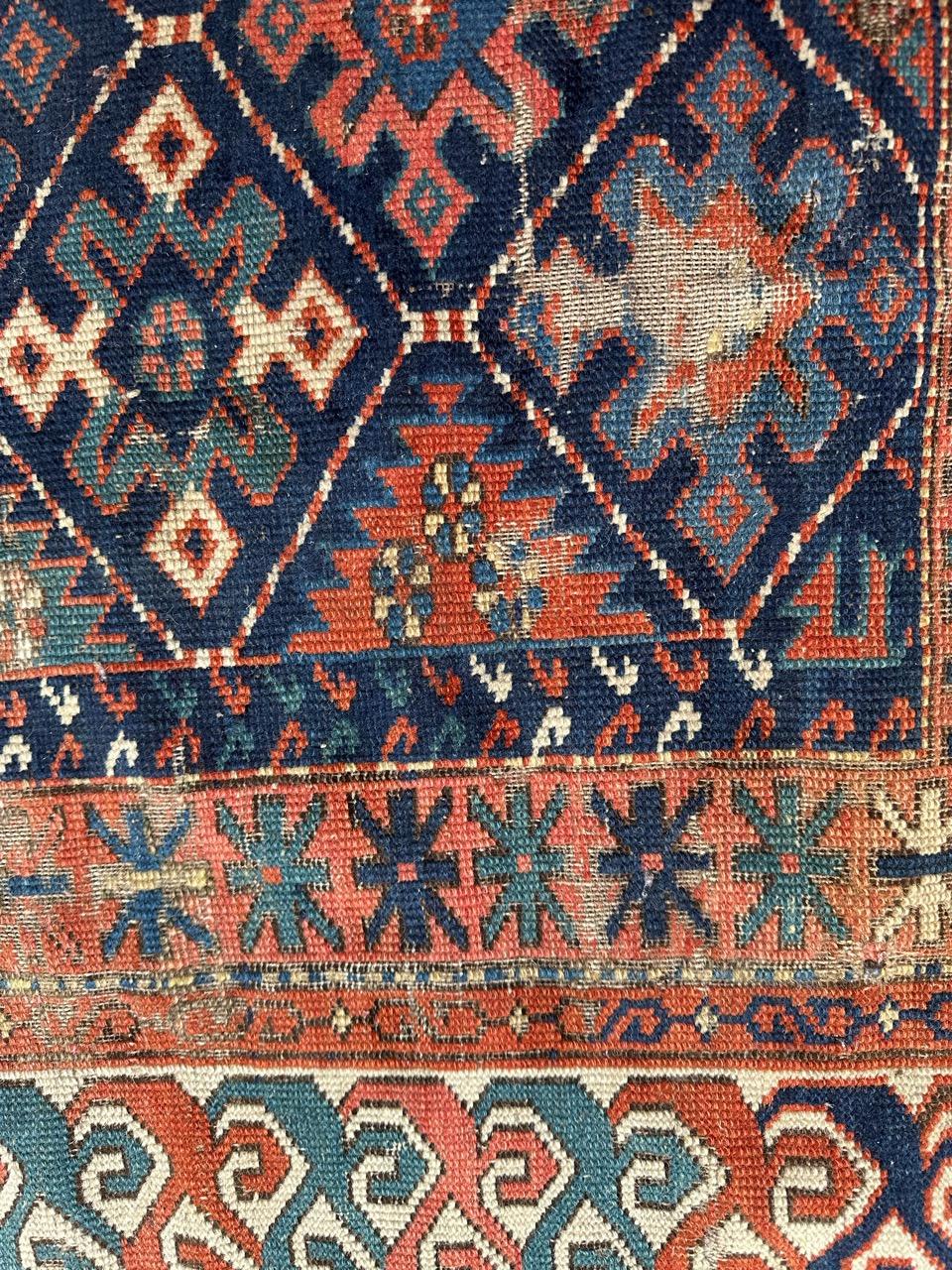 Bobyrug’s pretty late 19th century Caucasian shirvan rug For Sale 4