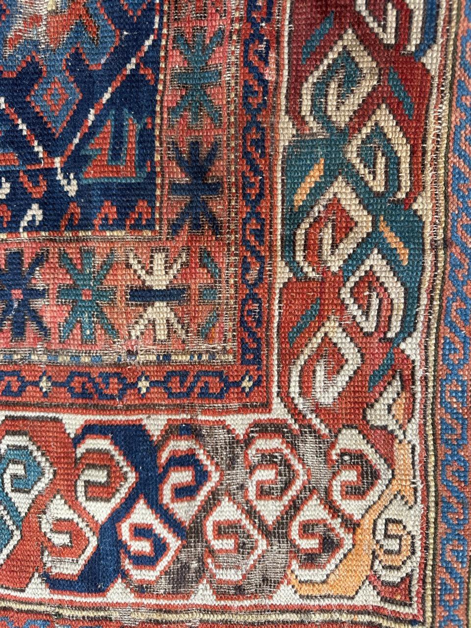 Bobyrug’s pretty late 19th century Caucasian shirvan rug For Sale 5