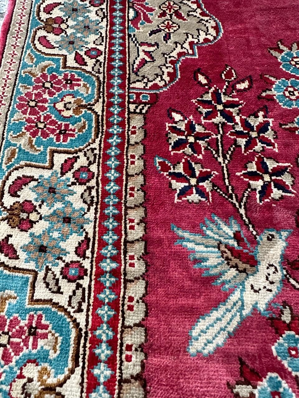 Bobyrug’s pretty little Turkish silk Istanbul rug  For Sale 6