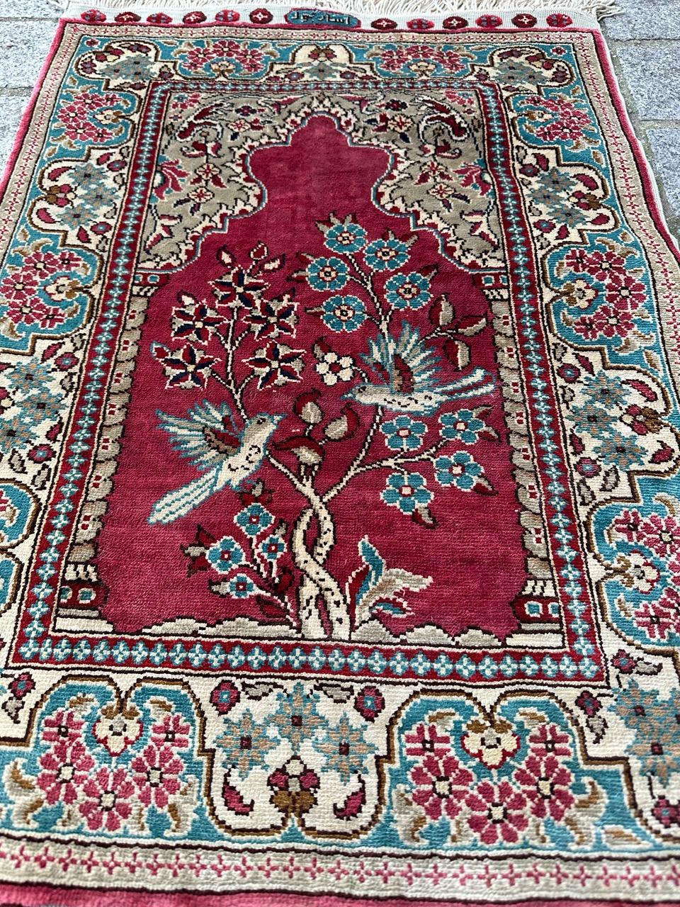 Bobyrug’s pretty little Turkish silk Istanbul rug  For Sale 7