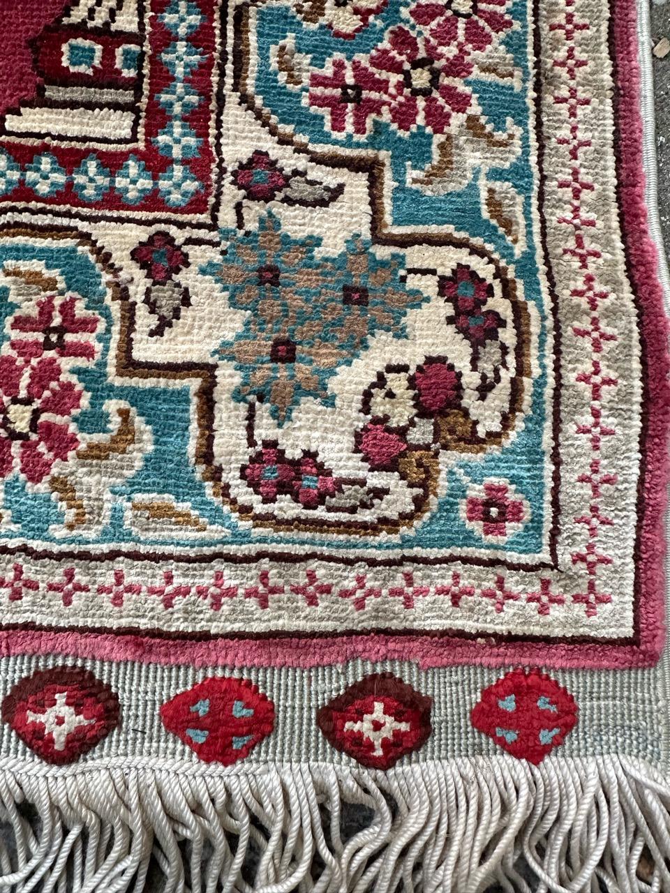 Bobyrug’s pretty little Turkish silk Istanbul rug  For Sale 8