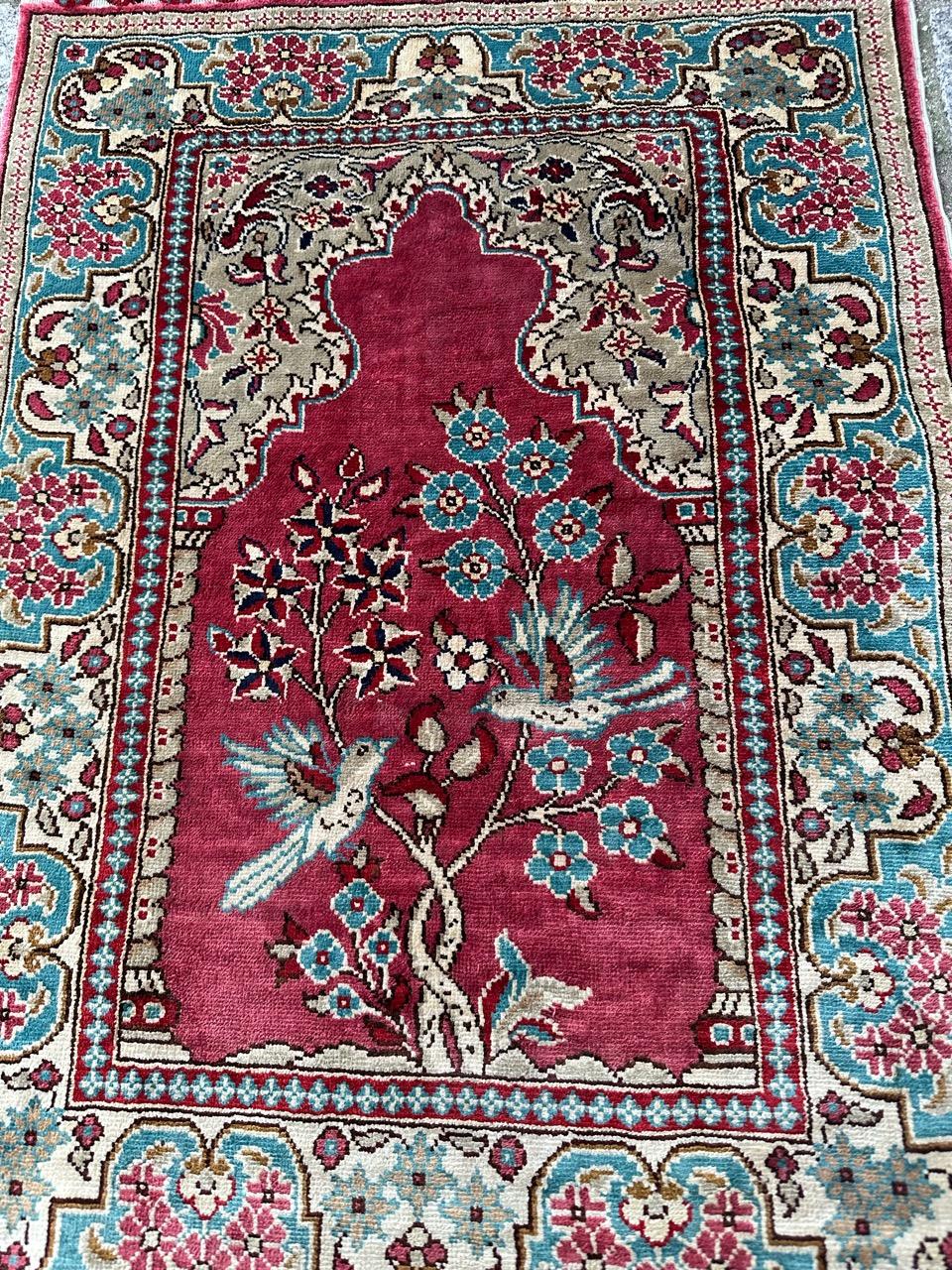 Bobyrug’s pretty little Turkish silk Istanbul rug  For Sale 10