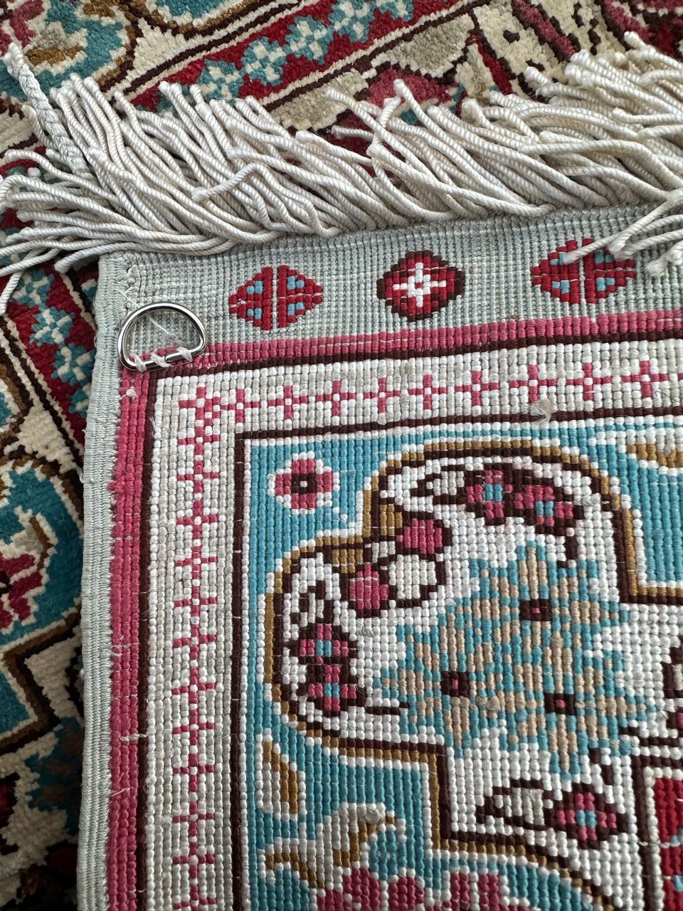 Bobyrug’s pretty little Turkish silk Istanbul rug  For Sale 12