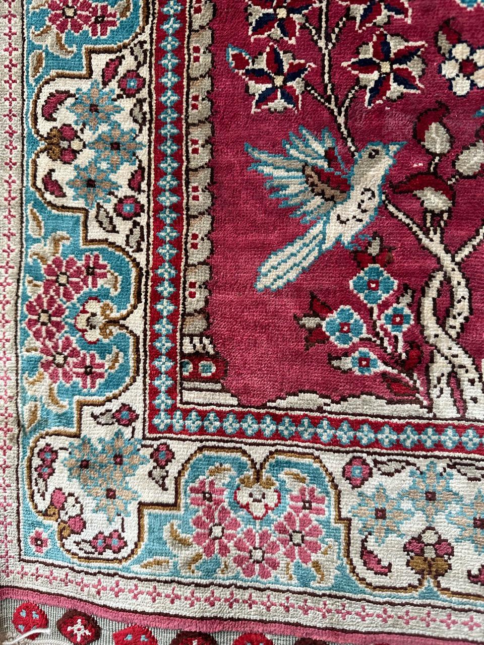 Tabriz Bobyrug’s pretty little Turkish silk Istanbul rug  For Sale
