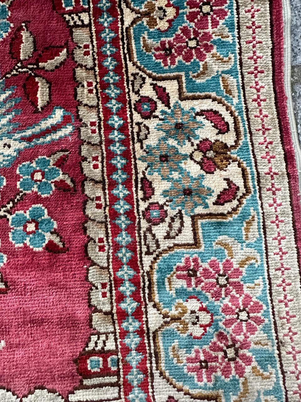 20th Century Bobyrug’s pretty little Turkish silk Istanbul rug  For Sale
