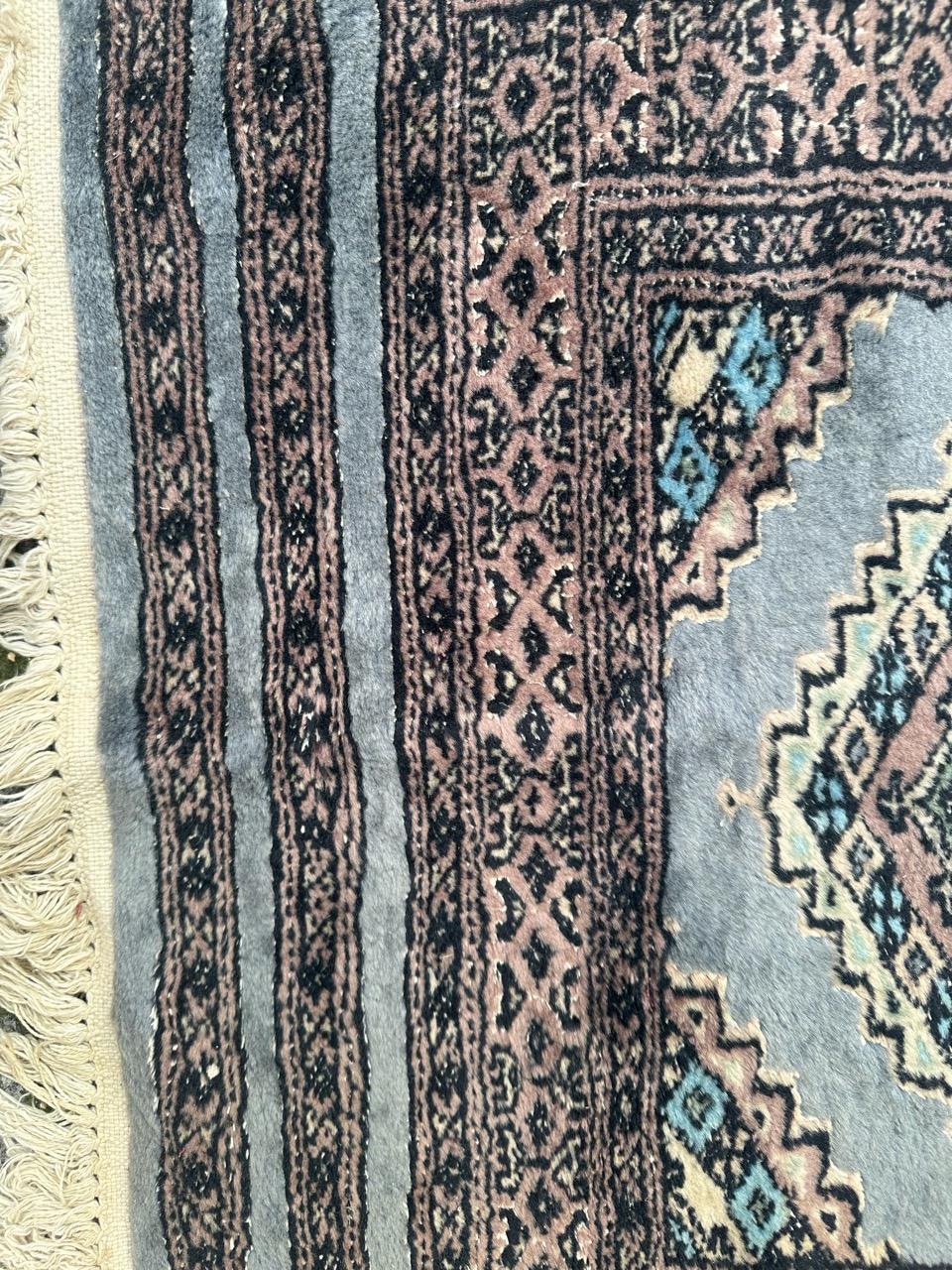 Tribal Bobyrug’s pretty Turkmen Bokhara design rug For Sale