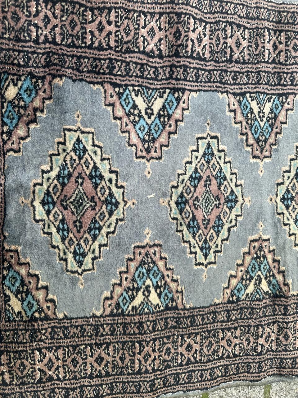 Pakistani Bobyrug’s pretty Turkmen Bokhara design rug For Sale