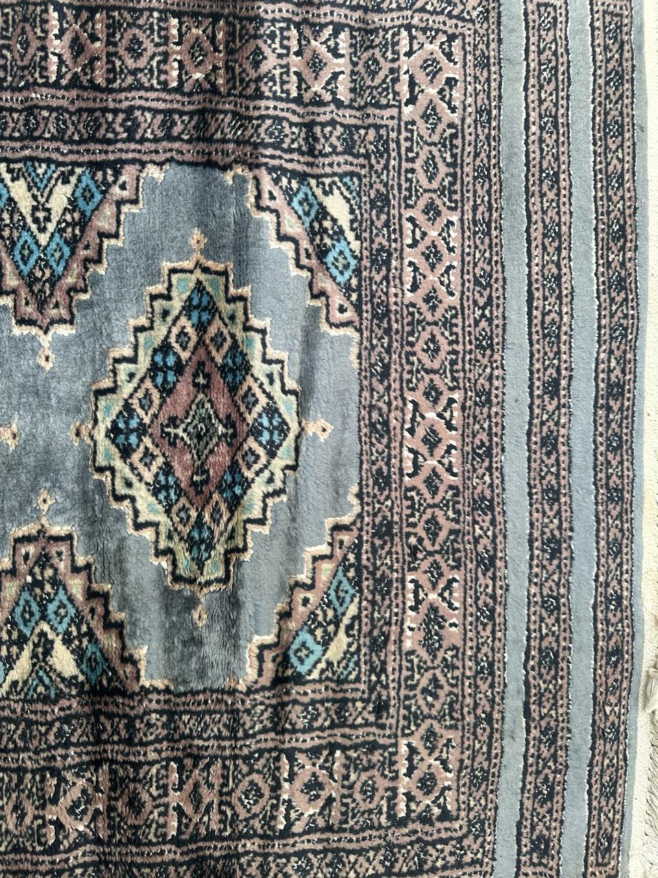 Hand-Knotted Bobyrug’s pretty Turkmen Bokhara design rug For Sale